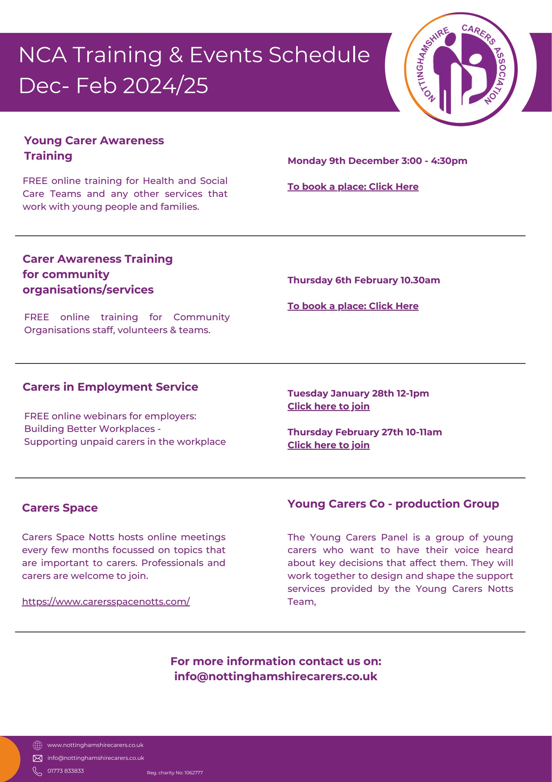 NCA Training and Events Schedule DecFeb 202425